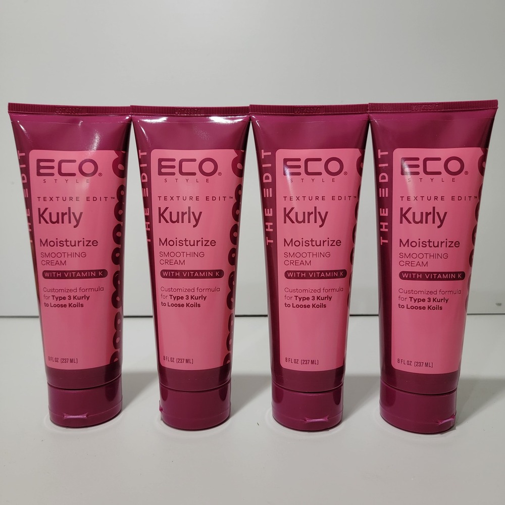 4pk Eco Style Texture Edit Kurly Moisturize Smoothing Cream Vitamin K 8oz Type 3